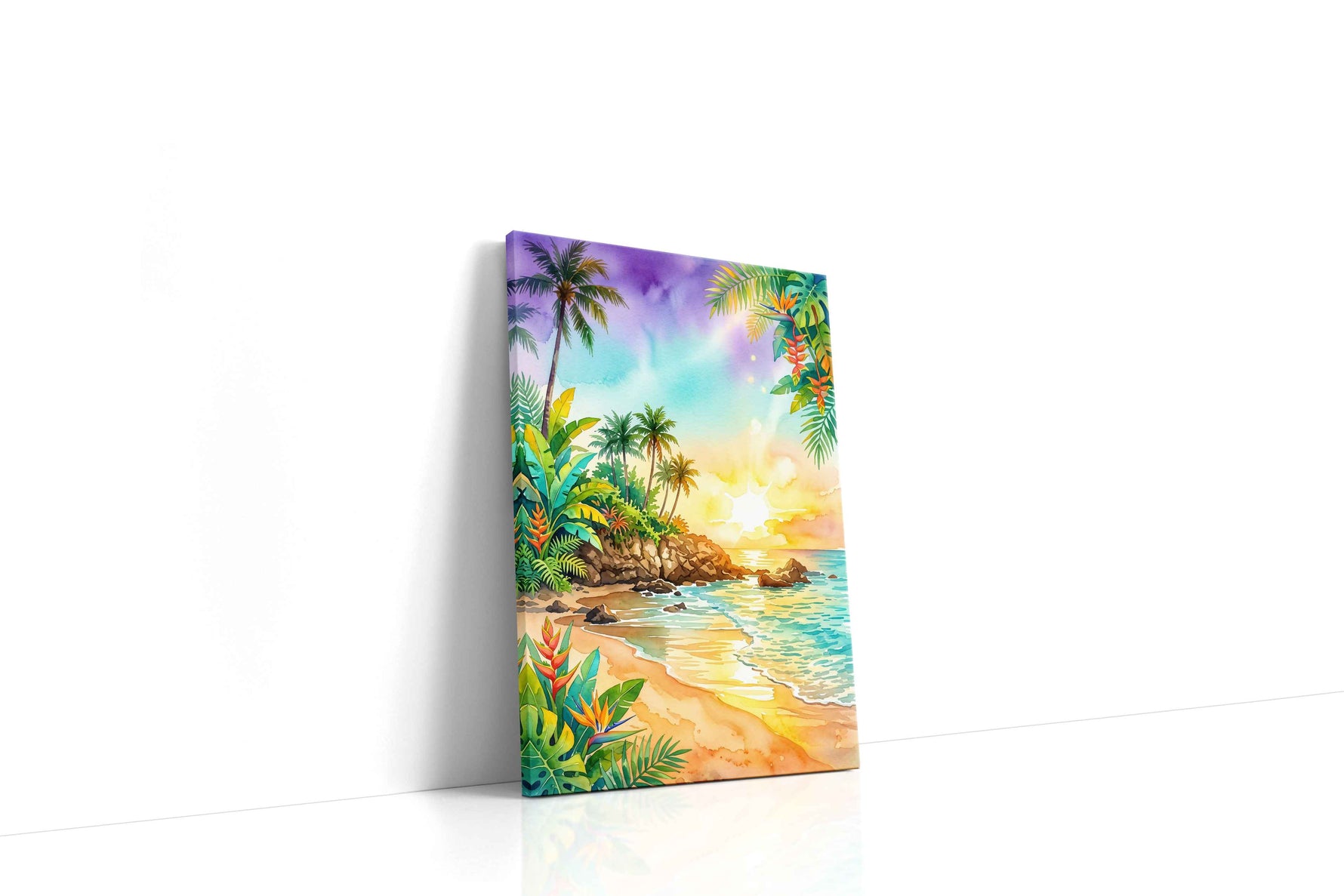 Tropical Radiance at Sunset beach canvas print, gallery-wrapped, ready to hang