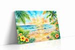 Tropical Sunrise Serenade beach canvas print, gallery-wrapped, ready to hang