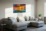 Tropical Sunset Reverie summer canvas print in a living room scene