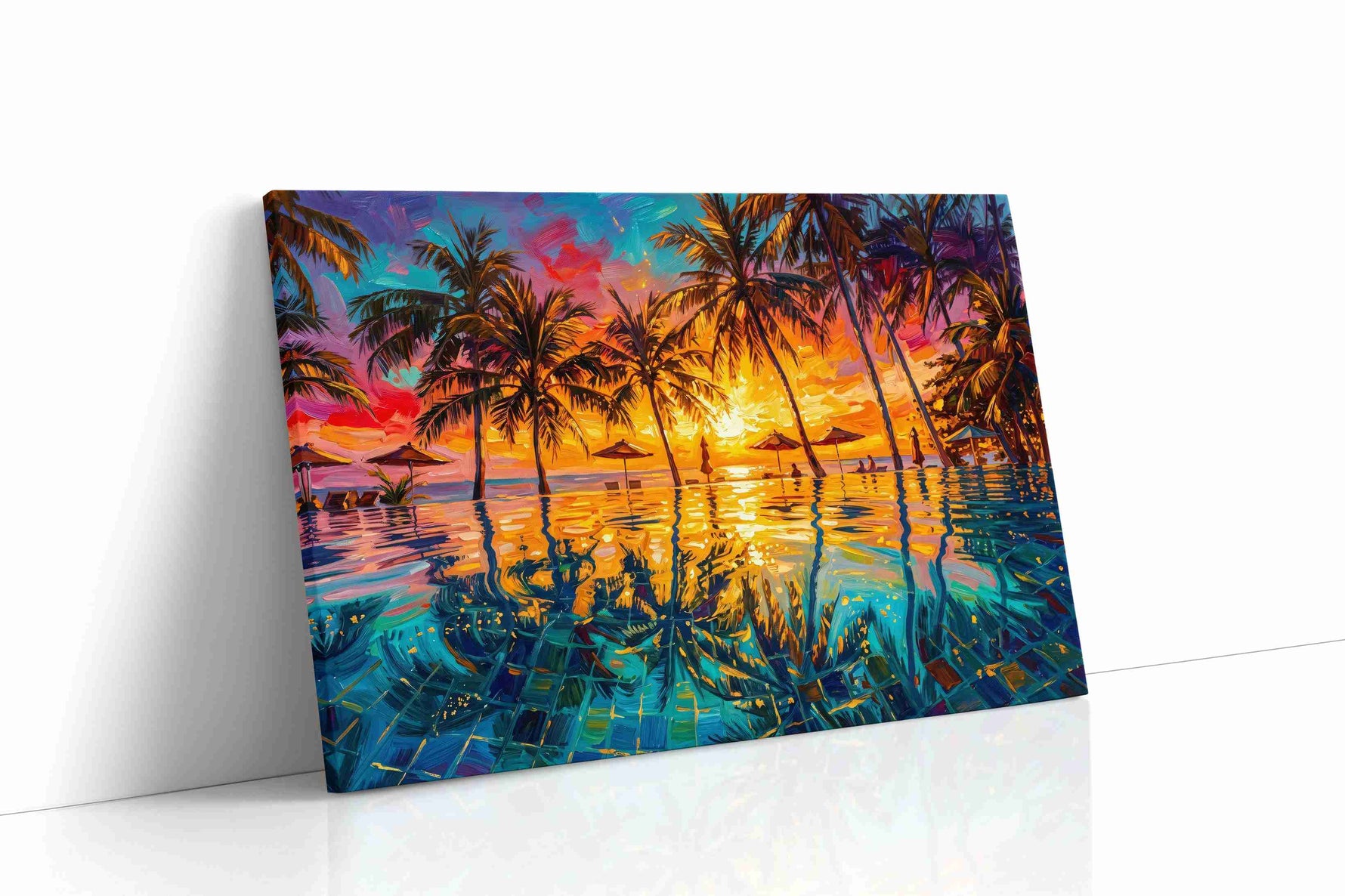 Tropical Sunset Reverie summer canvas print, gallery-wrapped, ready to hang