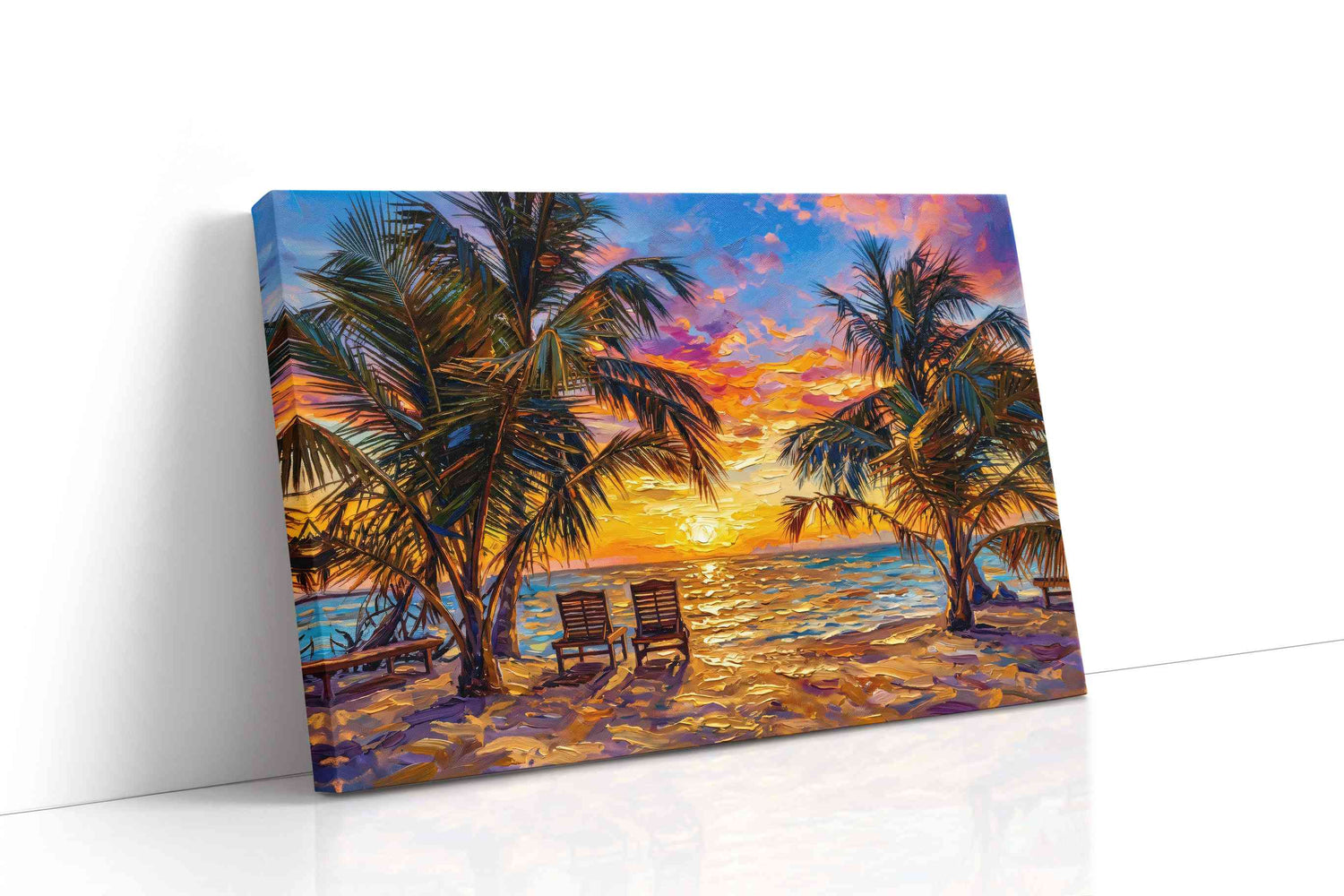 Tropical Sunset Serenity summer canvas print, gallery-wrapped, ready to hang