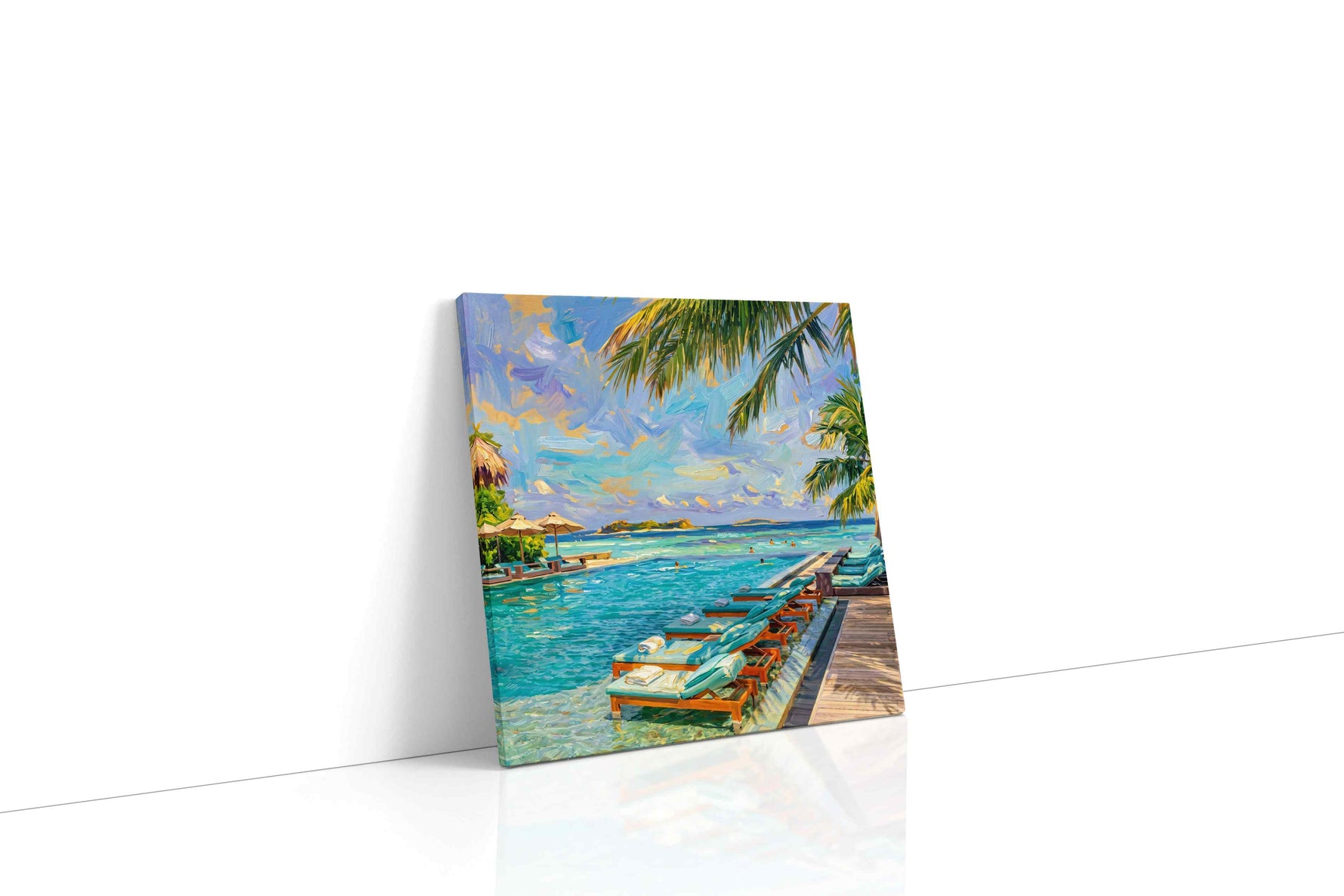 Tropical Tranquility Getaway summer canvas print, gallery-wrapped, ready to hang