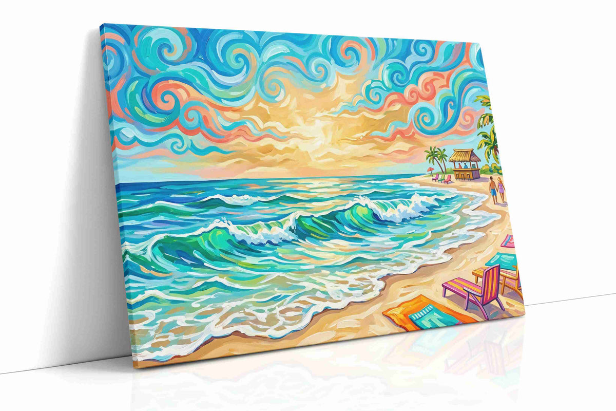 Tropical Whirlwinds beach canvas print, gallery-wrapped, ready to hang