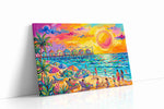 Vibrant Seaside Reverie beach canvas print gallery-wrapped landscape canvas studio shot