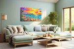 Vibrant Seaside Reverie beach canvas print, hanging on wall
