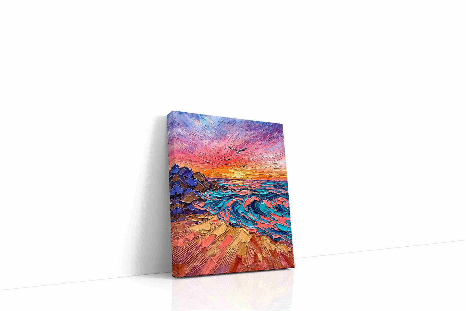 Vibrant Sunset Symphony landscape canvas print, gallery-wrapped, ready to hang