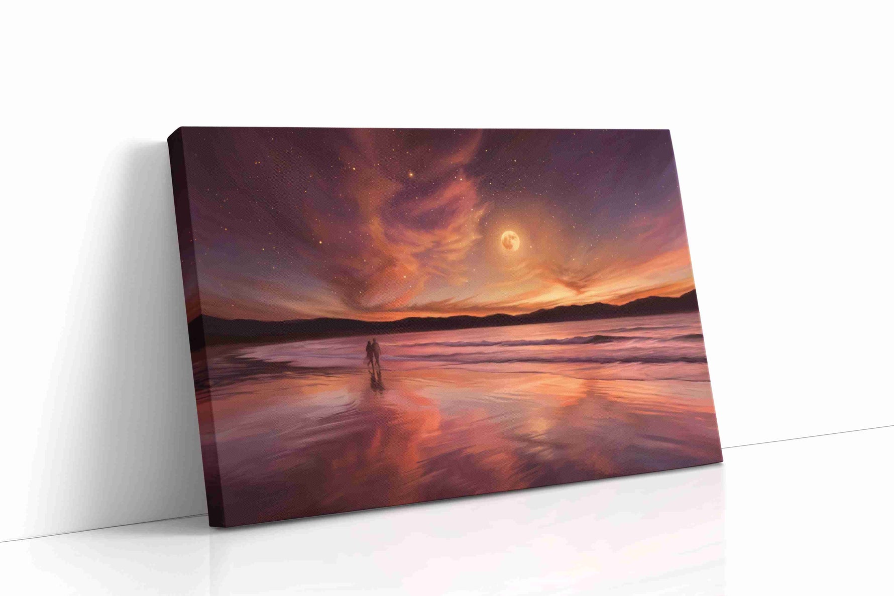 Whispers of the Celestial Shore beach canvas print gallery-wrapped landscape canvas studio shot