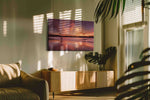 Whispers of the Celestial Shore beach canvas print, displayed in a living room