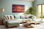 Whispers of the Celestial Shore beach canvas print shown in a wall scene