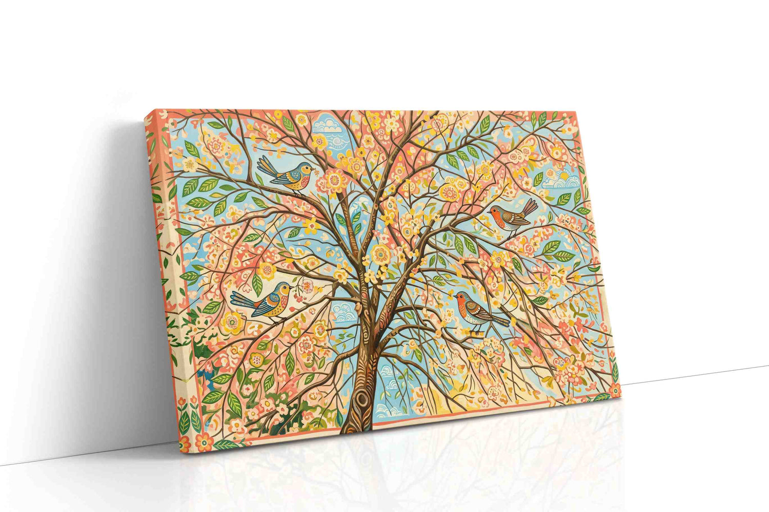 Whispers of Blossoms and Birds spring canvas print, gallery-wrapped, ready to hang