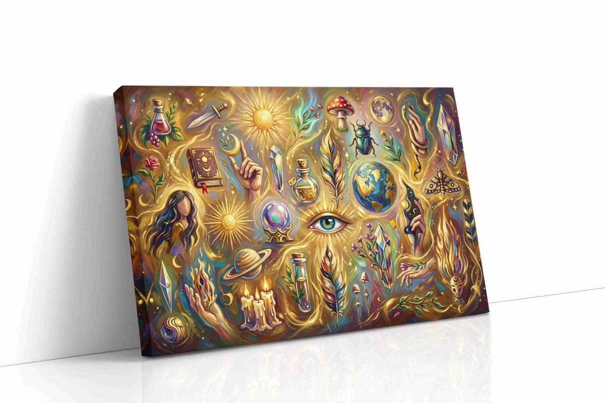 Celestial Dreams and Earthly Wonders fortune canvas print, gallery-wrapped, ready to hang