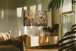 Celestial Dreams and Earthly Wonders fortune canvas print, displayed in a living room