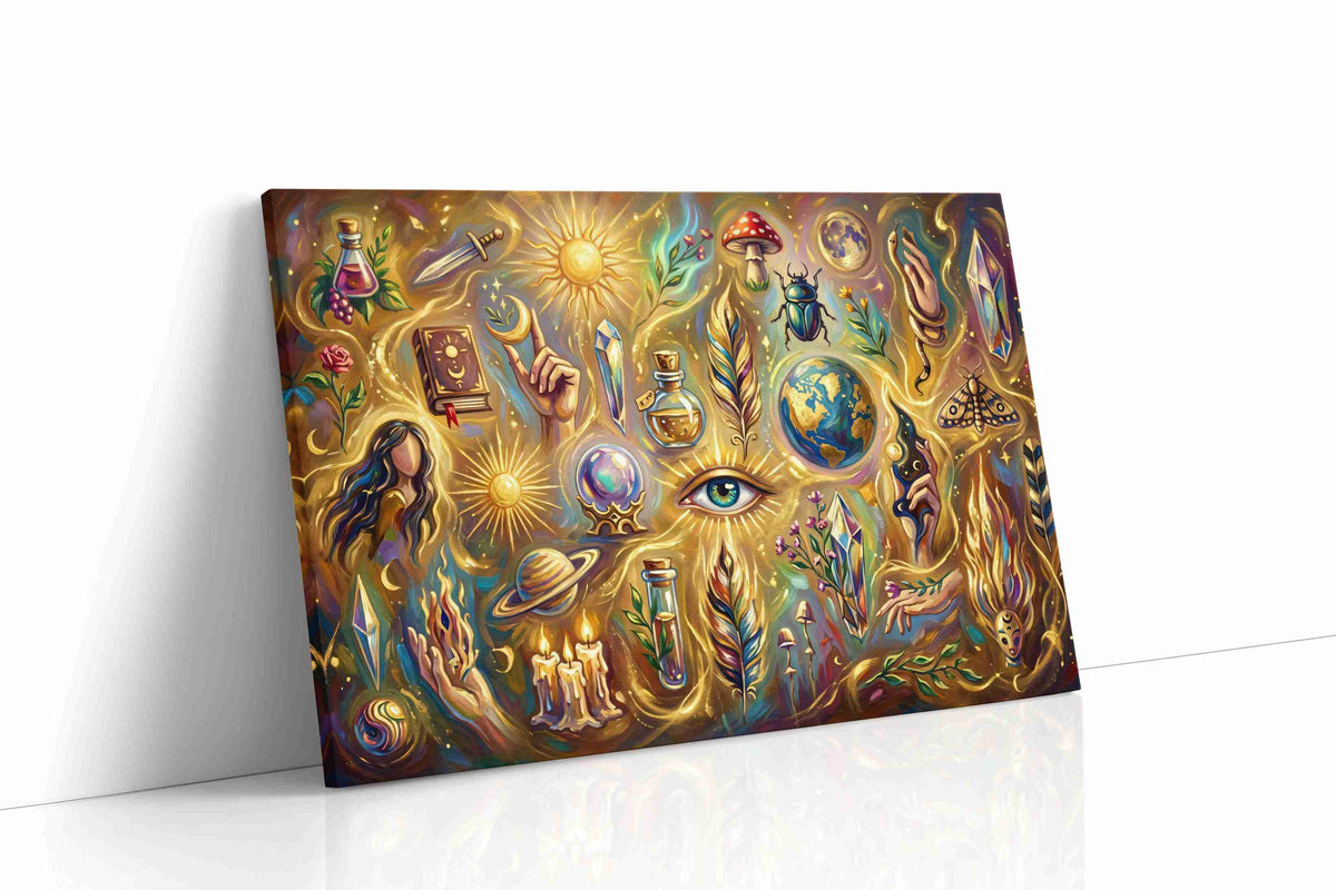 Celestial Dreams and Earthly Wonders fortune canvas print gallery-wrapped canvas studio shot