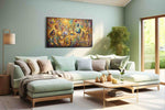 Celestial Dreams and Earthly Wonders fortune canvas print shown in a wall scene
