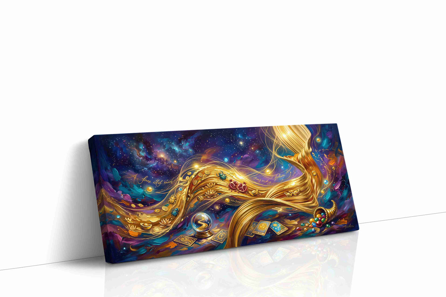 Celestial Prosperity Stream fortune canvas print, gallery-wrapped, ready to hang