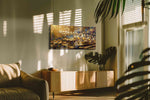 Celestial Whispers of Gold fortune canvas print, hanging on wall