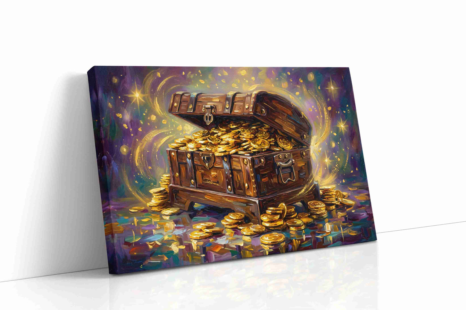 Chest of Glimmering Dreams fortune canvas print, gallery-wrapped, ready to hang