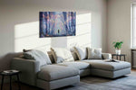 Enchanted Forest Awakening nature canvas print styled in a living room