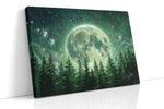 Enchanted Moonlight Forest fantasy canvas print, gallery-wrapped, ready to hang