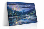 Enchanted Moonlit Sanctuary fantasy canvas print, gallery-wrapped, ready to hang