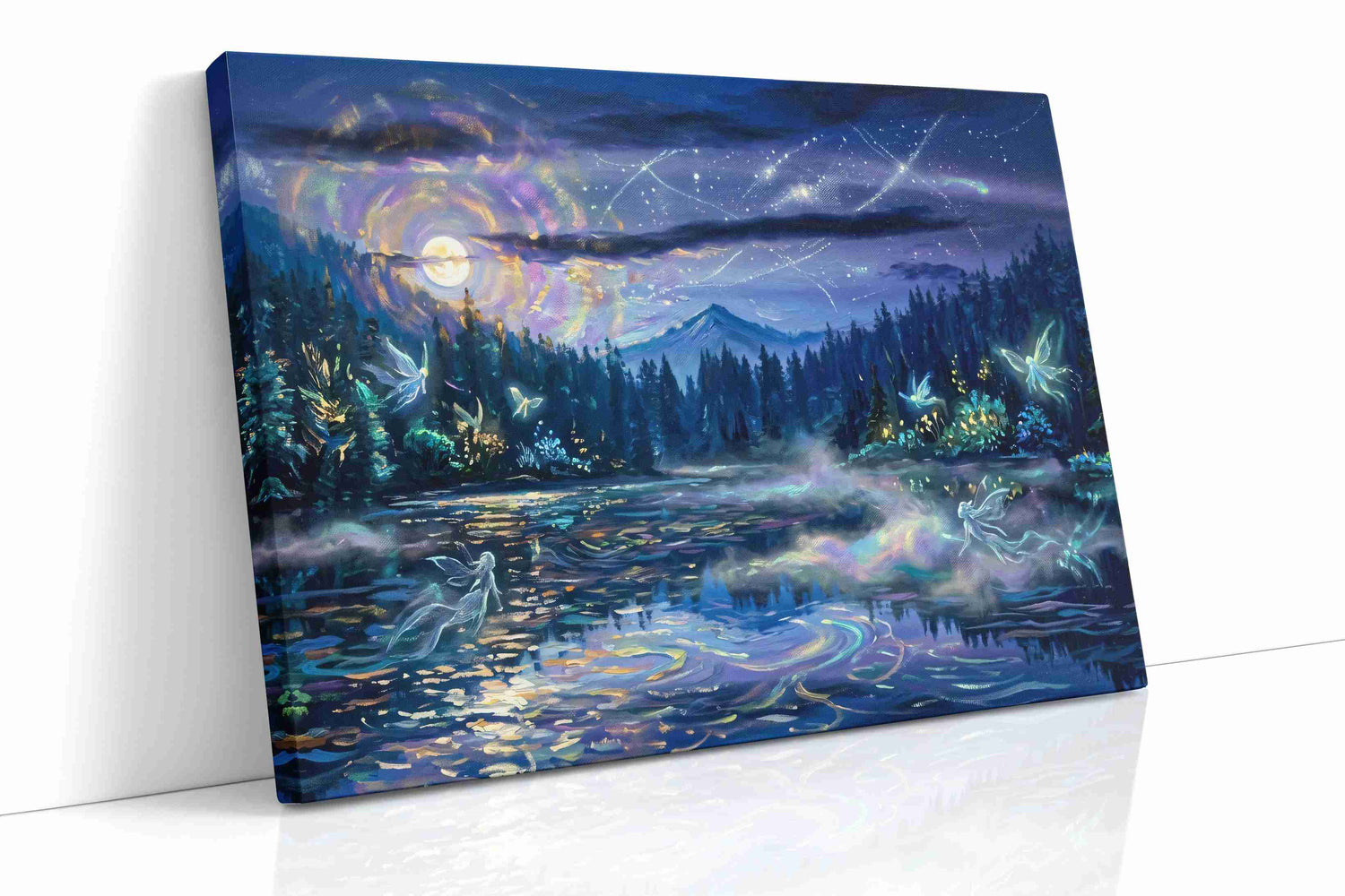 Enchanted Moonlit Sanctuary fantasy canvas print, gallery-wrapped, ready to hang