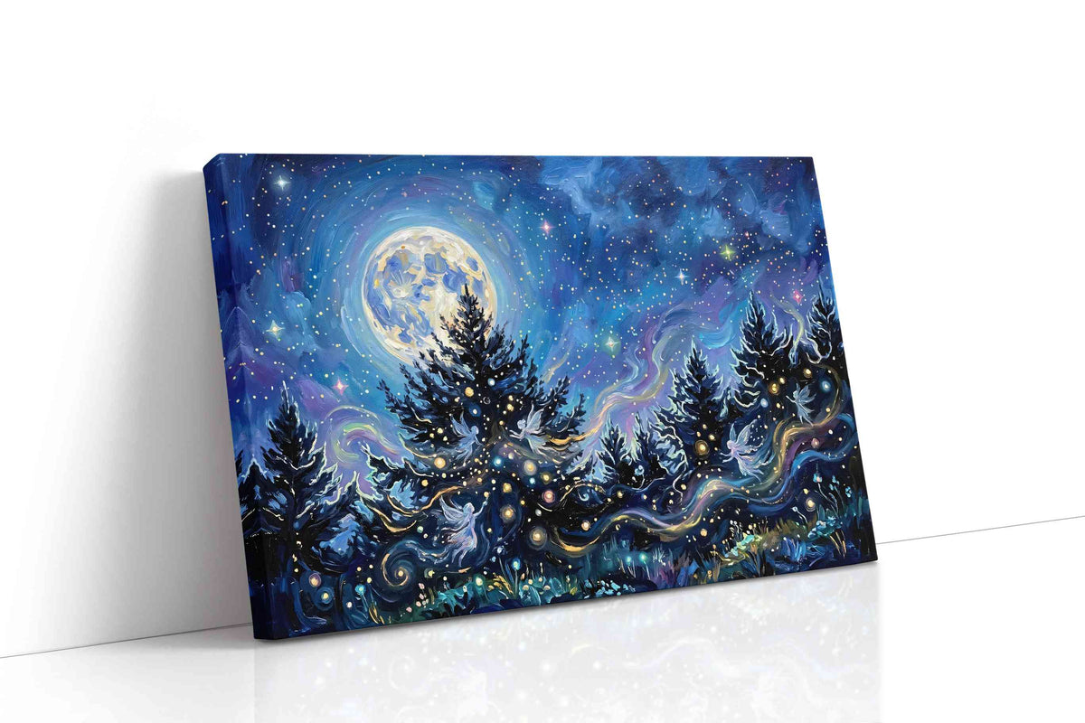 Enchanted Night Symphony fantasy canvas print gallery-wrapped landscape canvas studio shot