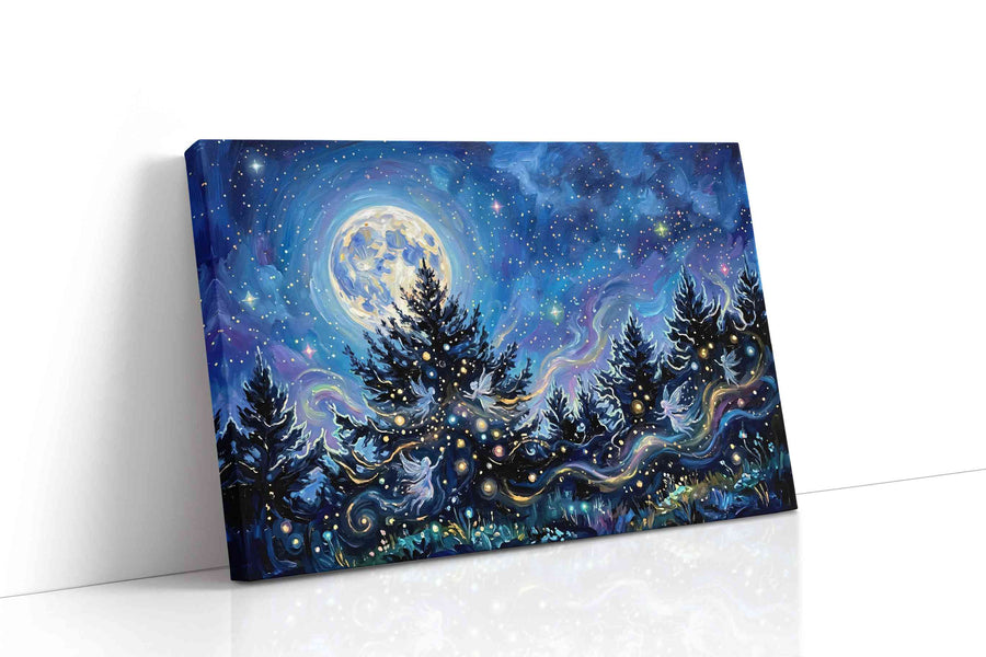 Enchanted Night Symphony fantasy canvas print gallery-wrapped landscape canvas studio shot
