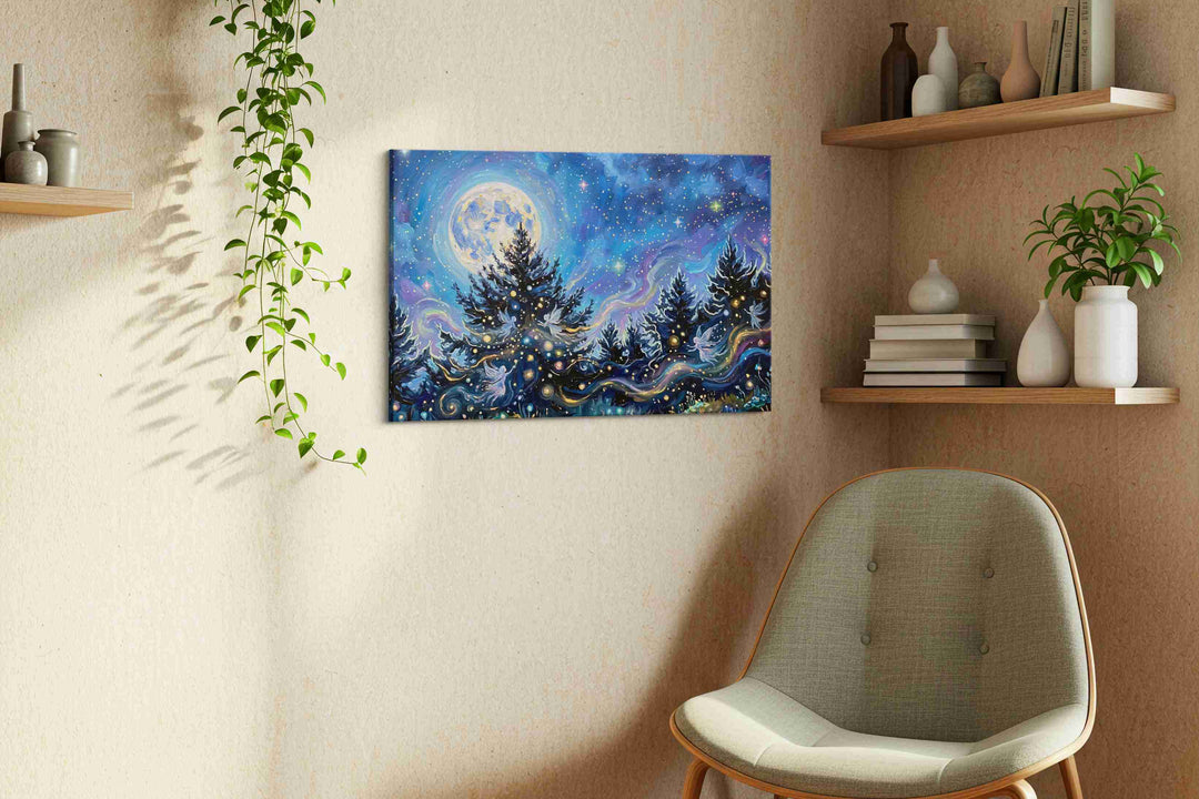 Enchanted Night Symphony - Fantasy Wall Art, Magical Canvas Print, Mythical Art