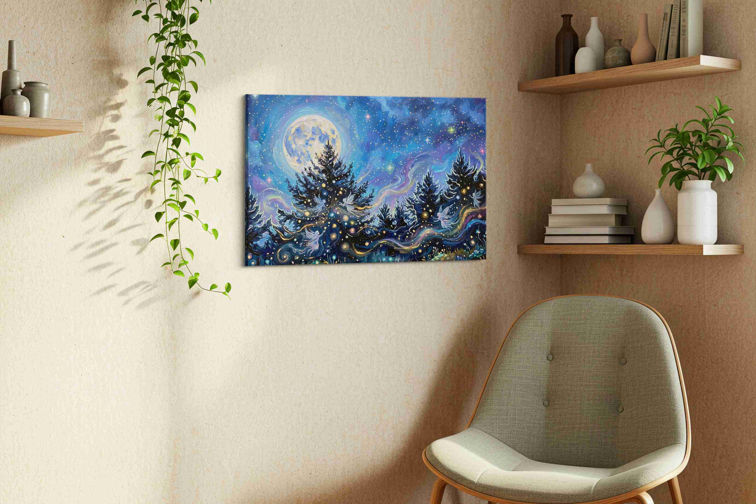 Enchanted Night Symphony - Fantasy Wall Art, Magical Canvas Print, Mythical Art