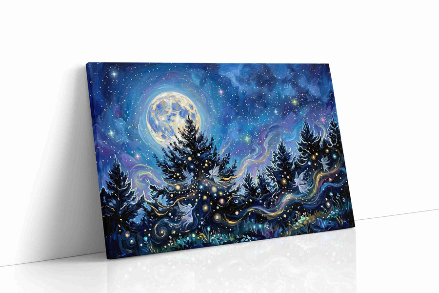 Enchanted Night Symphony fantasy canvas print, gallery-wrapped, ready to hang