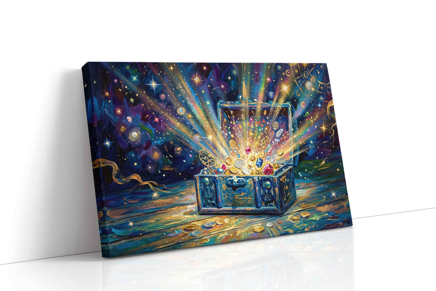 Galactic Treasure Unveiled fortune canvas print, gallery-wrapped, ready to hang