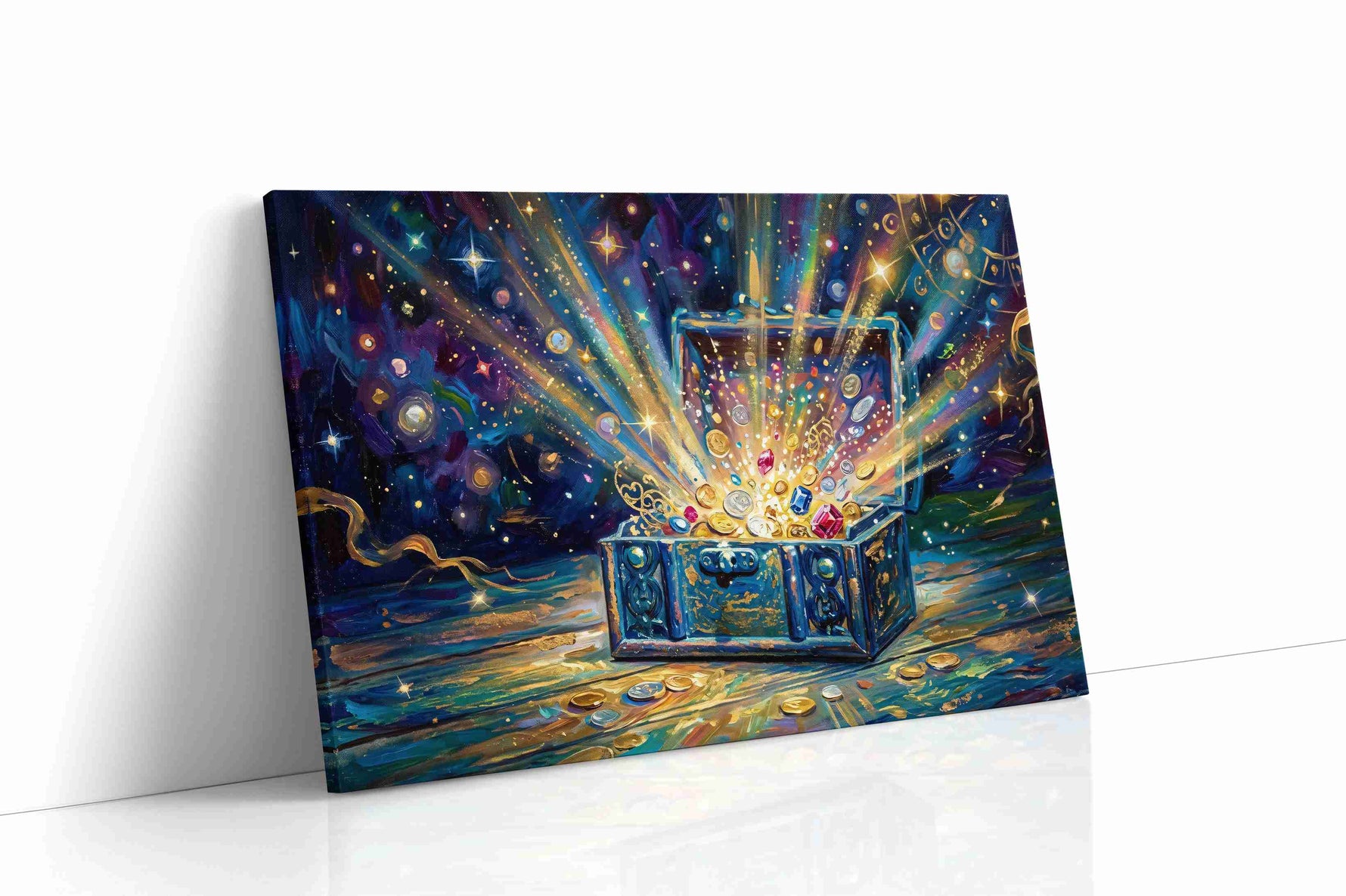 Galactic Treasure Unveiled fortune canvas print gallery-wrapped landscape canvas studio shot