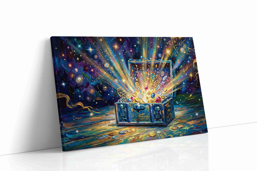 Galactic Treasure Unveiled fortune canvas print gallery-wrapped landscape canvas studio shot