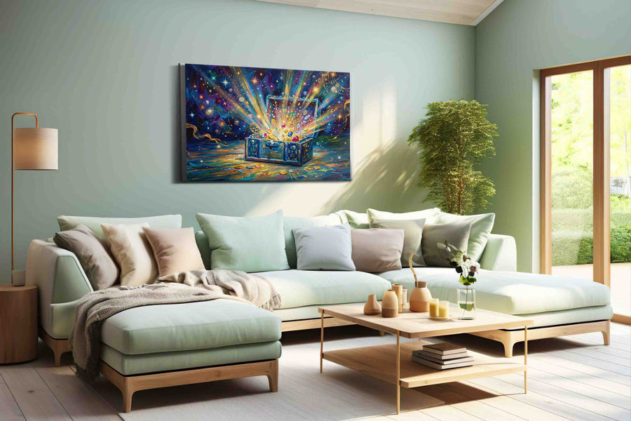 Galactic Treasure Unveiled fortune canvas print, hanging on wall