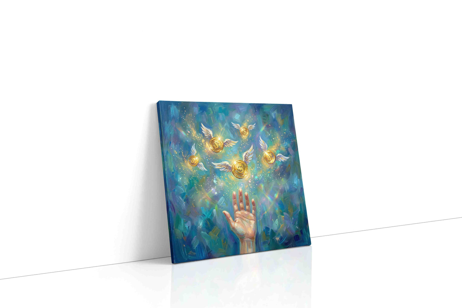 Golden Dreams Ascend fortune canvas print, gallery-wrapped, ready to hang