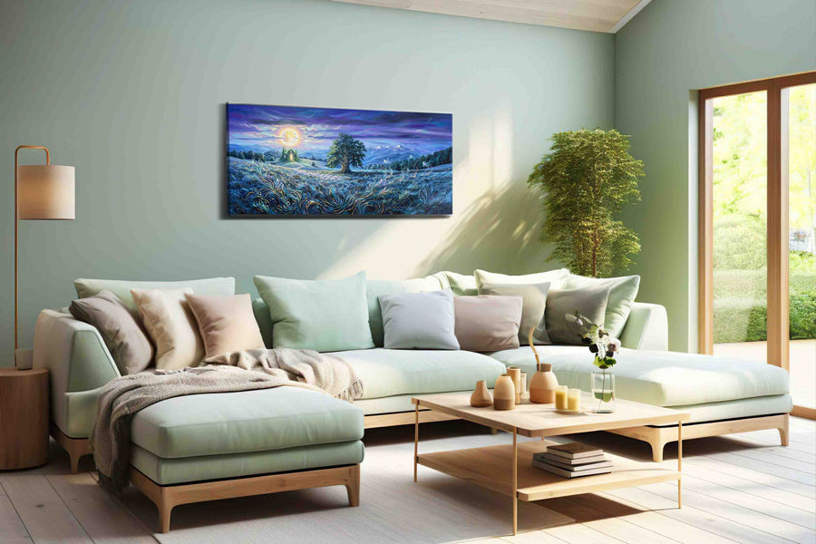 Luminous Gateway to Dreams fantasy canvas print, hanging on wall
