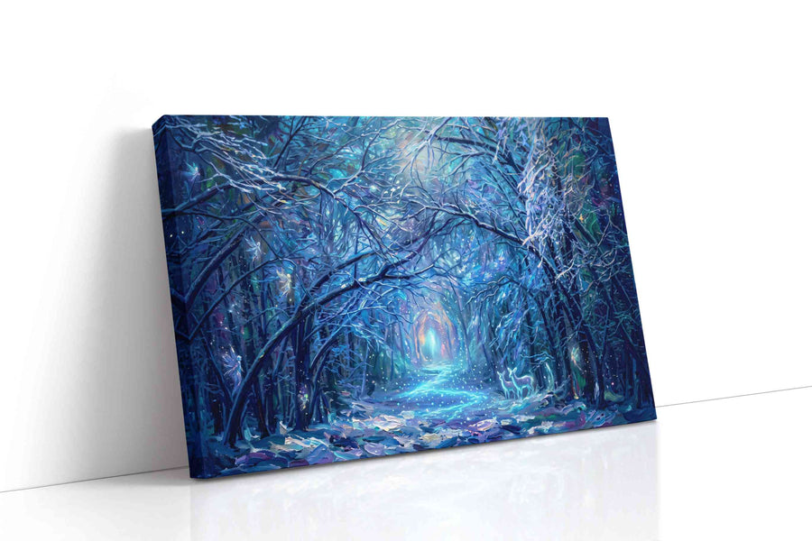 Mystical Frosted Pathway fantasy canvas print, gallery-wrapped, ready to hang