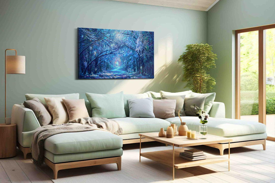 Mystical Frosted Pathway - Fantasy Wall Art, Magical Canvas Print, Mythical Art