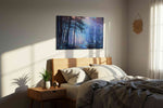 Realm of Enchanted Twilight fantasy canvas print, displayed in a bedroom