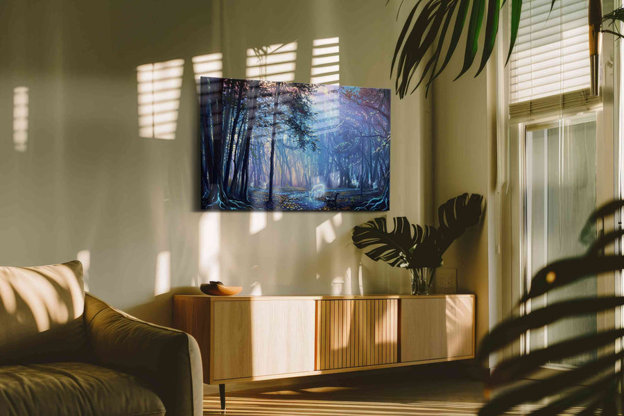 Realm of Enchanted Twilight fantasy canvas print in a hung canvas mockup