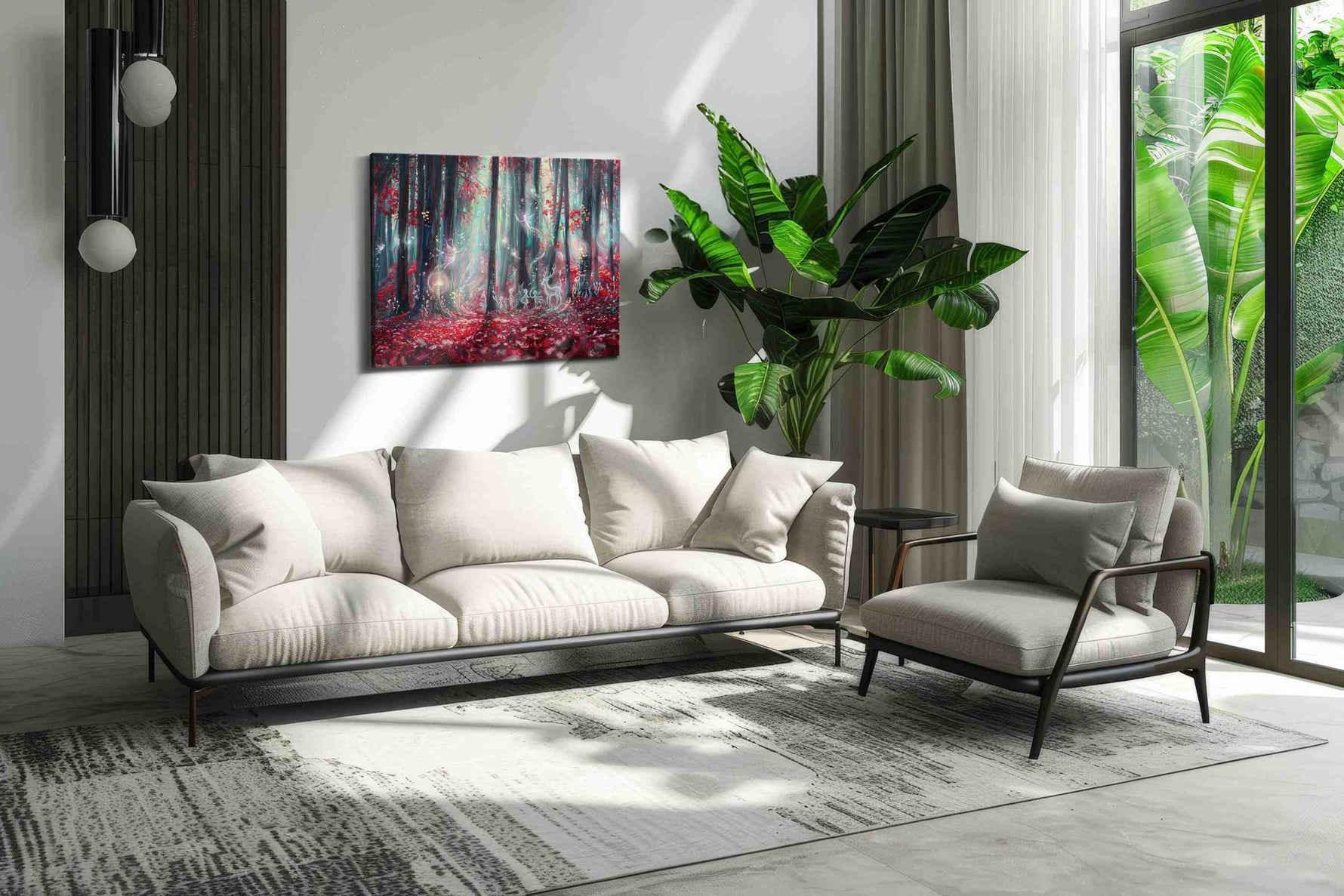 Whispers of Enchanted Woods fantasy canvas print in a hung canvas mockup