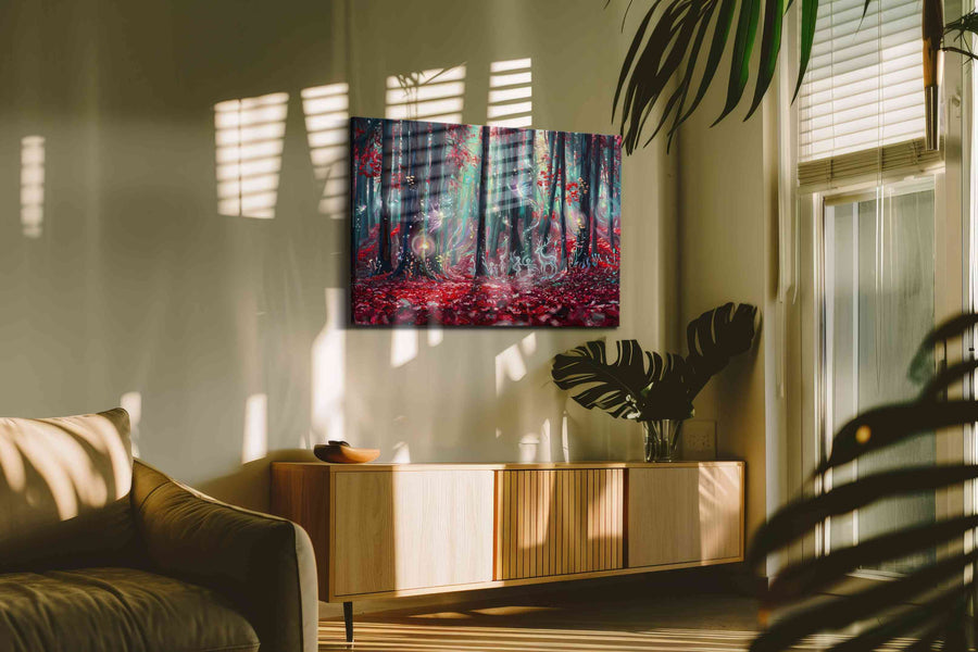 Whispers of Enchanted Woods fantasy canvas print, hanging on wall