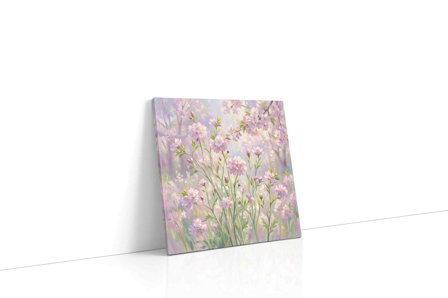 Spring's Whispering Blooms spring canvas print gallery-wrapped square canvas studio shot