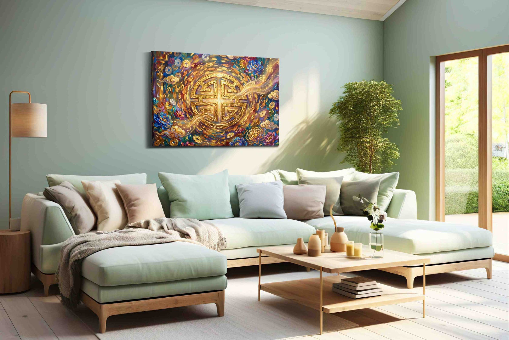 Eternal Fortune Blossoms fortune canvas print, hanging on wall
