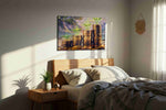 Flourishing Wealth fortune canvas print, displayed in a bedroom