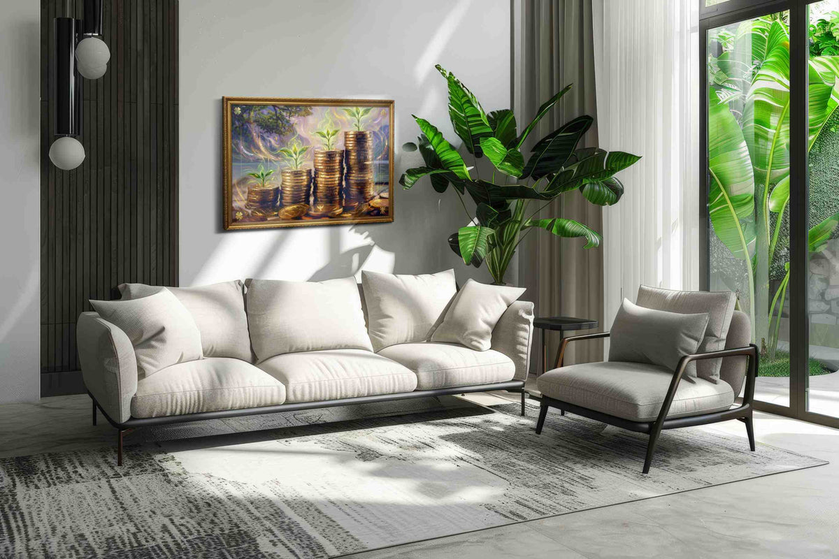 Flourishing Wealth fortune canvas print, on wall, lifestyle preview