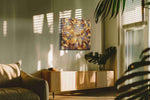 Golden Cascade of Fortune fortune canvas print, on wall, lifestyle preview