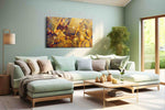 Golden Fortune Cascade fortune canvas print, hanging on wall
