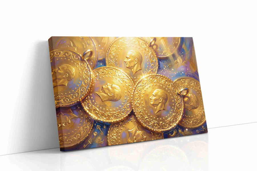 Golden Whispers of Fortune fortune canvas print gallery-wrapped landscape canvas studio shot