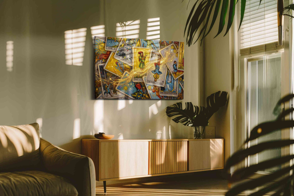 Mystical Deck of Destiny fortune canvas print, on wall, lifestyle preview